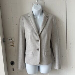 Talbots Neutral Two-Button Textured Knit Blazer 4